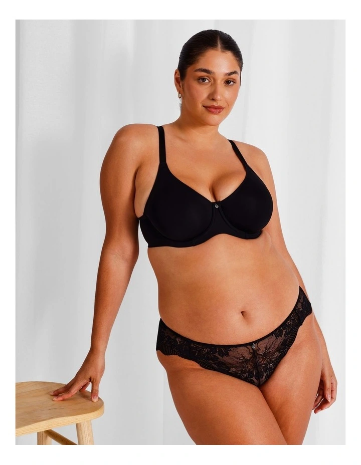 Empower D  Micro Underwire Bonded Bra in Black image 1