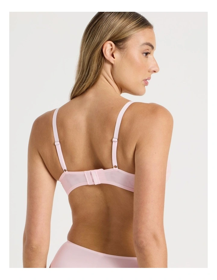 Soothe Sheer Mesh Underwire Plunge Bra in Pink image 6