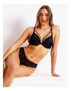 Nighttime Plunge Push Up Bra in Black
