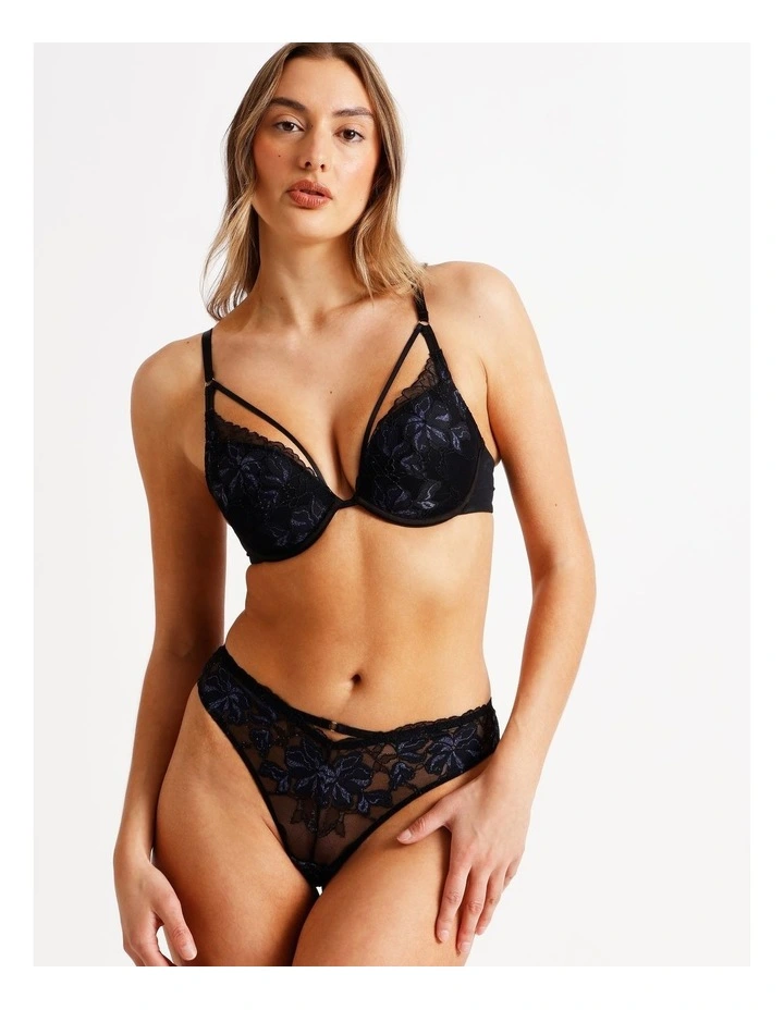 Nighttime Plunge Push Up Bra in Black image 2