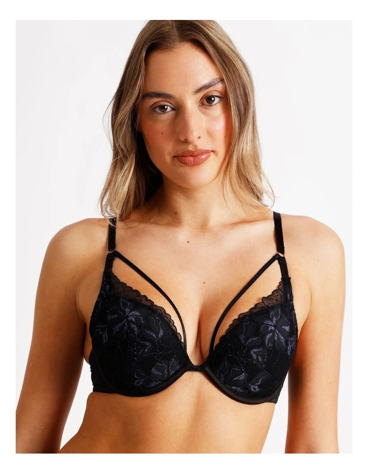 Nighttime Plunge Push Up Bra in Black image 3