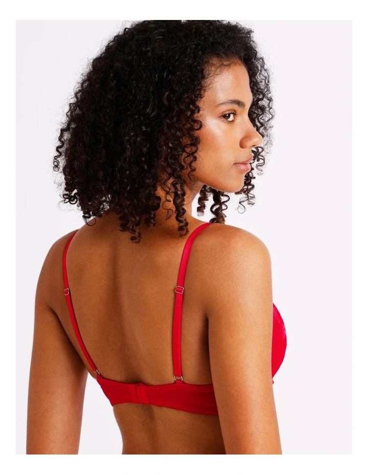Plunge Push Up Bra in Red image 5