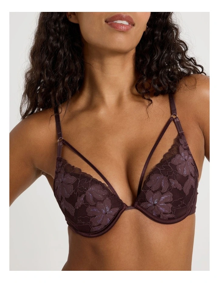 Nighttime Plunge Push Up Bra in Dark Mauve image 4