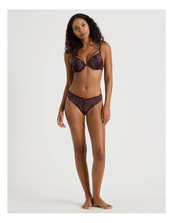 Nighttime Plunge Push Up Bra in Dark Mauve image 5