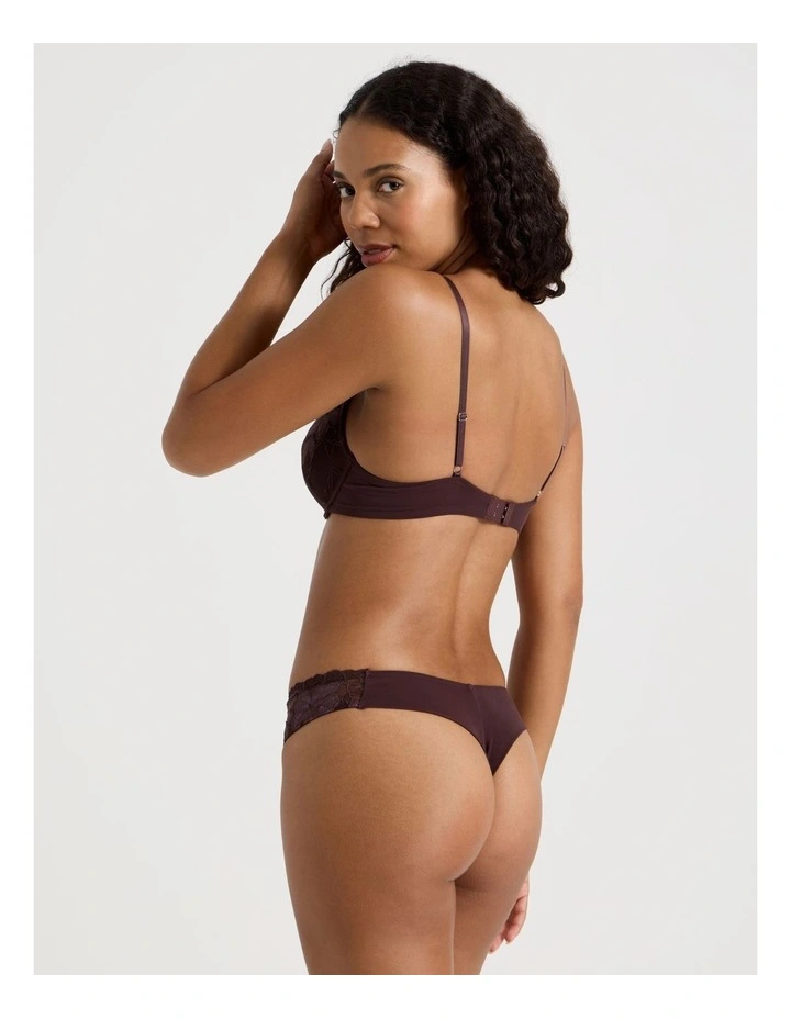 Nighttime Plunge Push Up Bra in Dark Mauve image 6