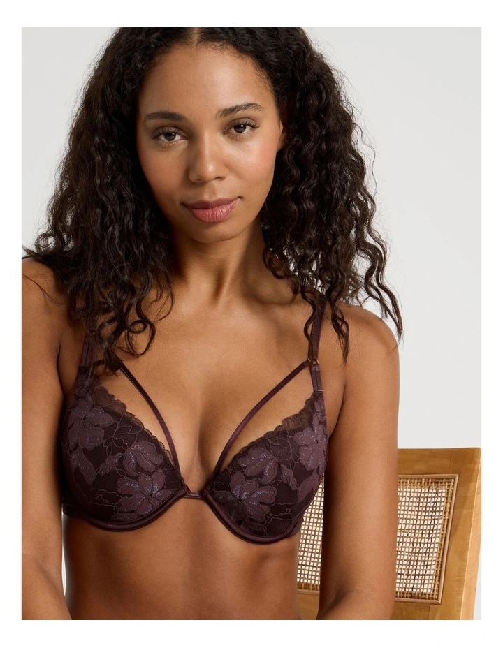 Nighttime Plunge Push Up Bra in Dark Mauve image 7