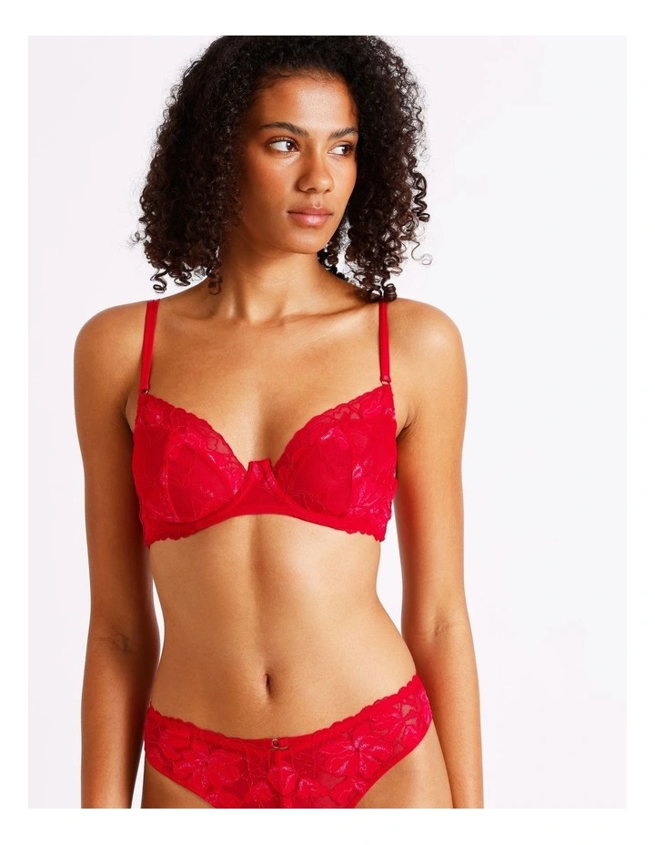 Nighttime Underwire Balconette Bra in Red image 1