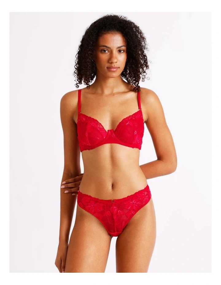 Nighttime Underwire Balconette Bra in Red image 2