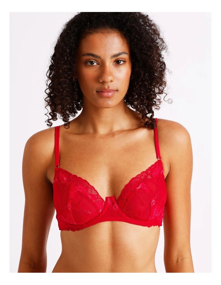 Nighttime Underwire Balconette Bra in Red image 3