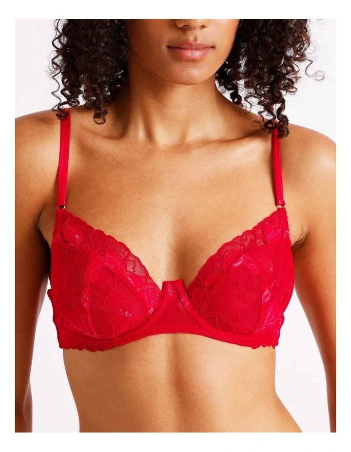 Nighttime Underwire Balconette Bra in Red image 4