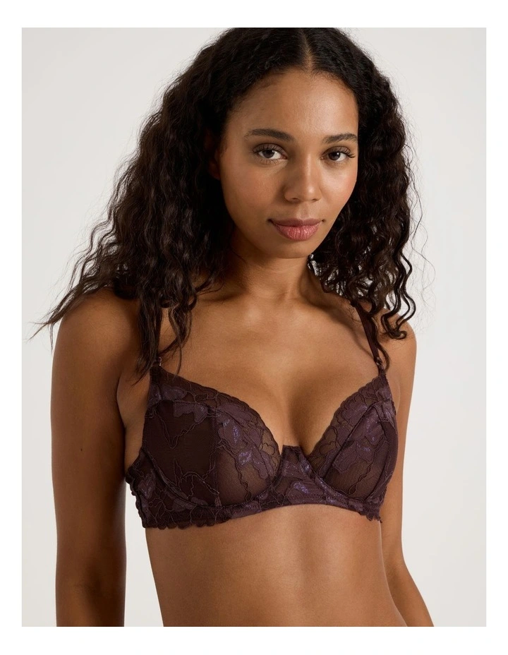 Nighttime Underwire Balconette Bra in Dark Mauve image 1
