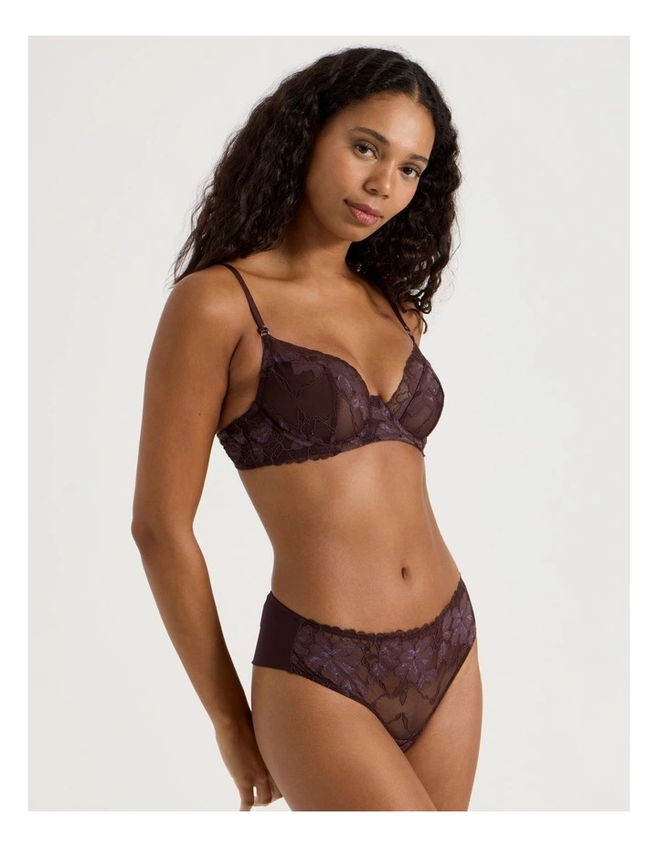 Nighttime Underwire Balconette Bra in Dark Mauve image 2