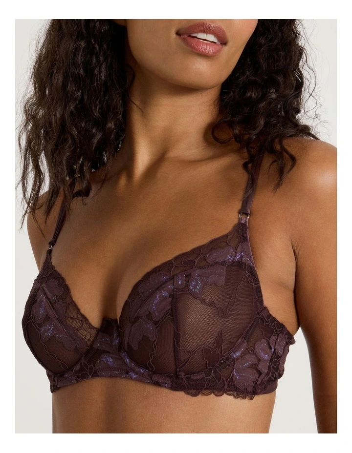 Nighttime Underwire Balconette Bra in Dark Mauve image 3