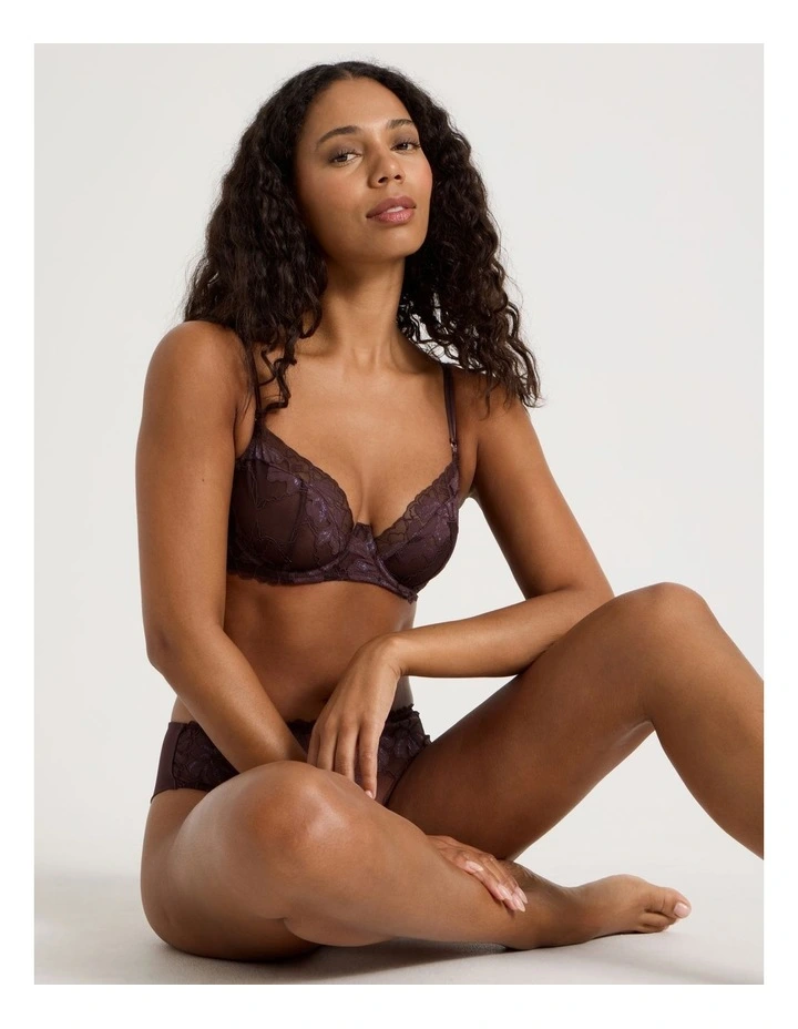 Nighttime Underwire Balconette Bra in Dark Mauve image 4