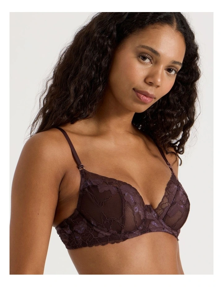 Nighttime Underwire Balconette Bra in Dark Mauve image 5