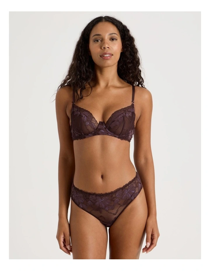 Nighttime Underwire Balconette Bra in Dark Mauve image 7