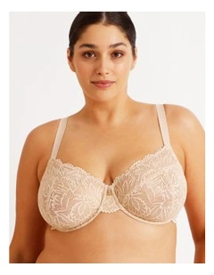 Empower D  Underwire Non Contour Bra in Beige