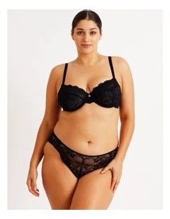 Empower D  Underwire Non Contour Bra in Black
