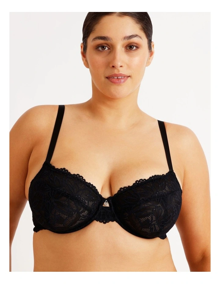 Empower D  Underwire Non Contour Bra in Black image 2
