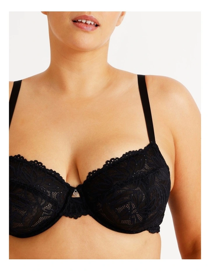 Empower D  Underwire Non Contour Bra in Black image 3
