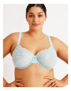 Empower D  Underwire Non Contour Bra in Blue