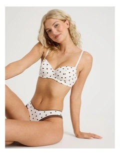 Lola Cotton Rib Balconette Bra in White