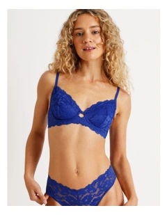 Lola Broderie Lace Underwire Bra in Blue