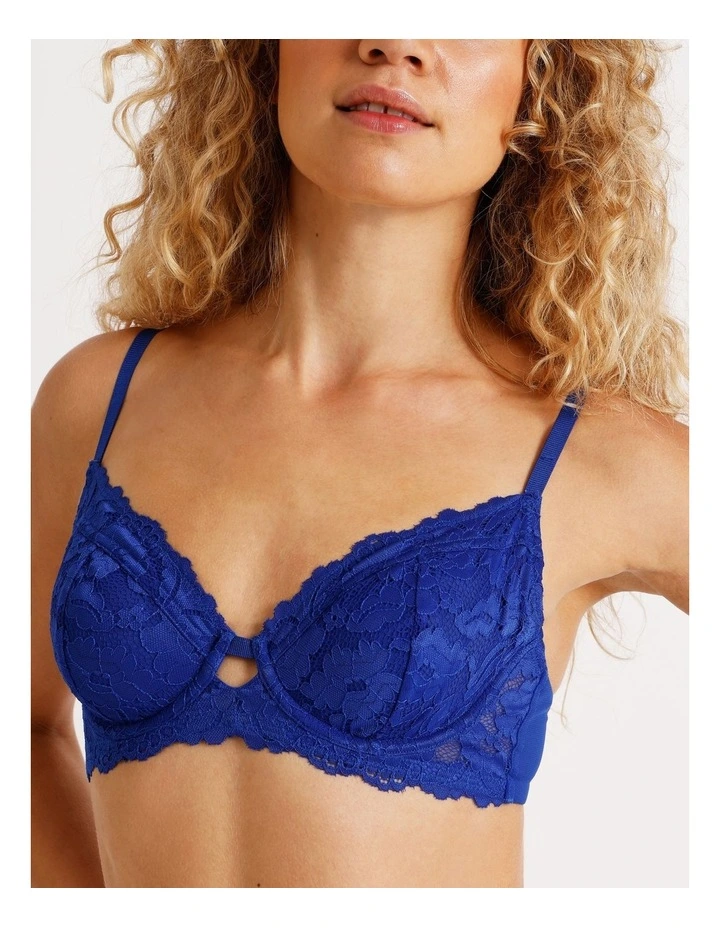 Lola Broderie Lace Underwire Bra in Blue image 6