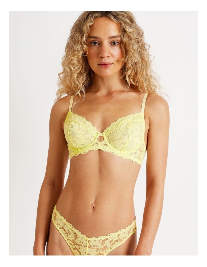 Lola Broderie Lace Underwire Bra in Yellow image 7