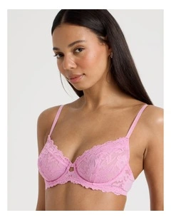 Lola Broderie Lace Underwire Bra in Pink