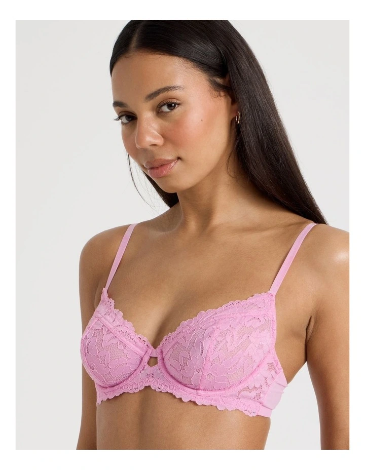 Lola Broderie Lace Underwire Bra in Pink image 1