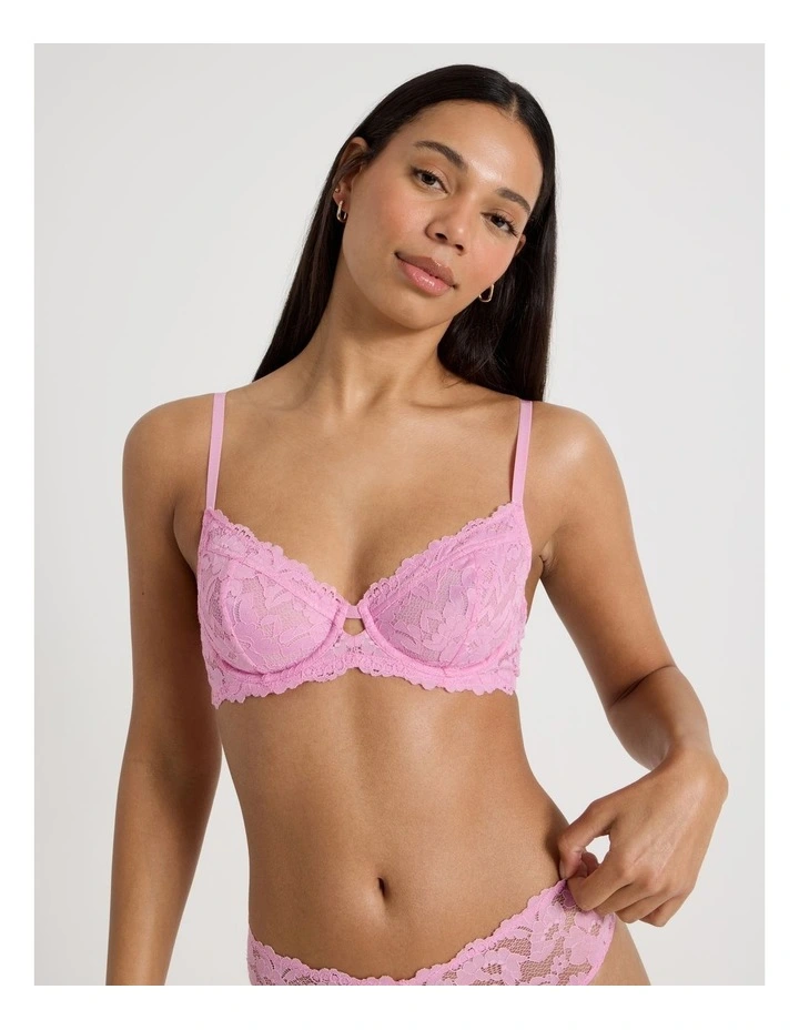 Lola Broderie Lace Underwire Bra in Pink image 2
