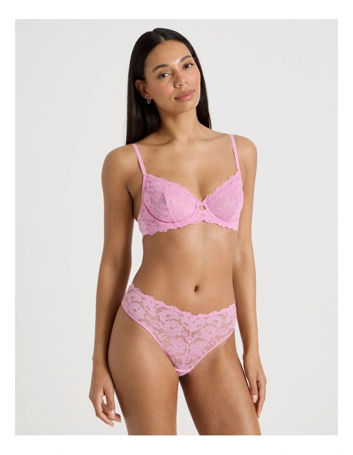 Lola Broderie Lace Underwire Bra in Pink image 3