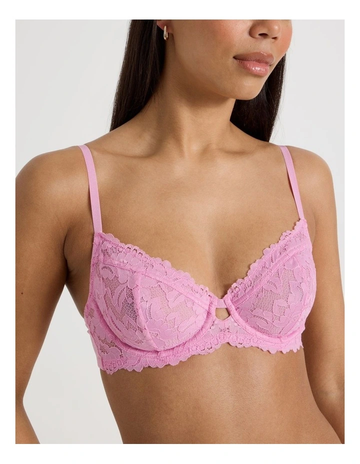 Lola Broderie Lace Underwire Bra in Pink image 5
