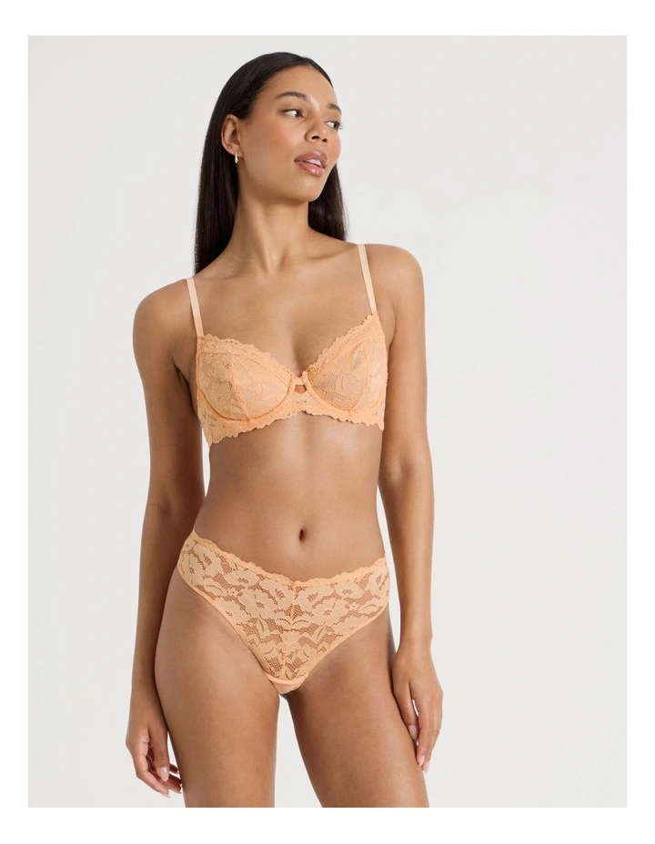 Lola Broderie Lace Underwire Bra in Apricot image 1