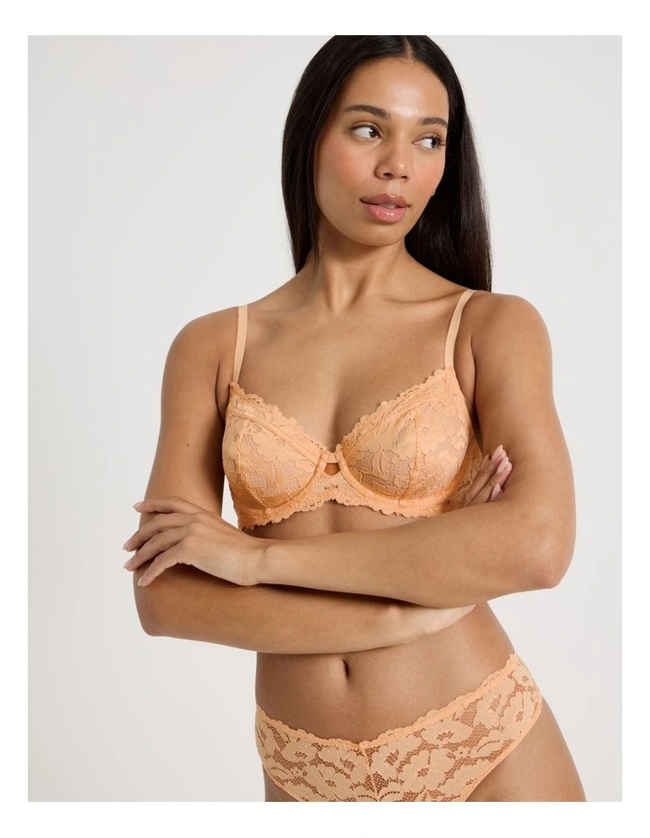 Lola Broderie Lace Underwire Bra in Apricot image 4