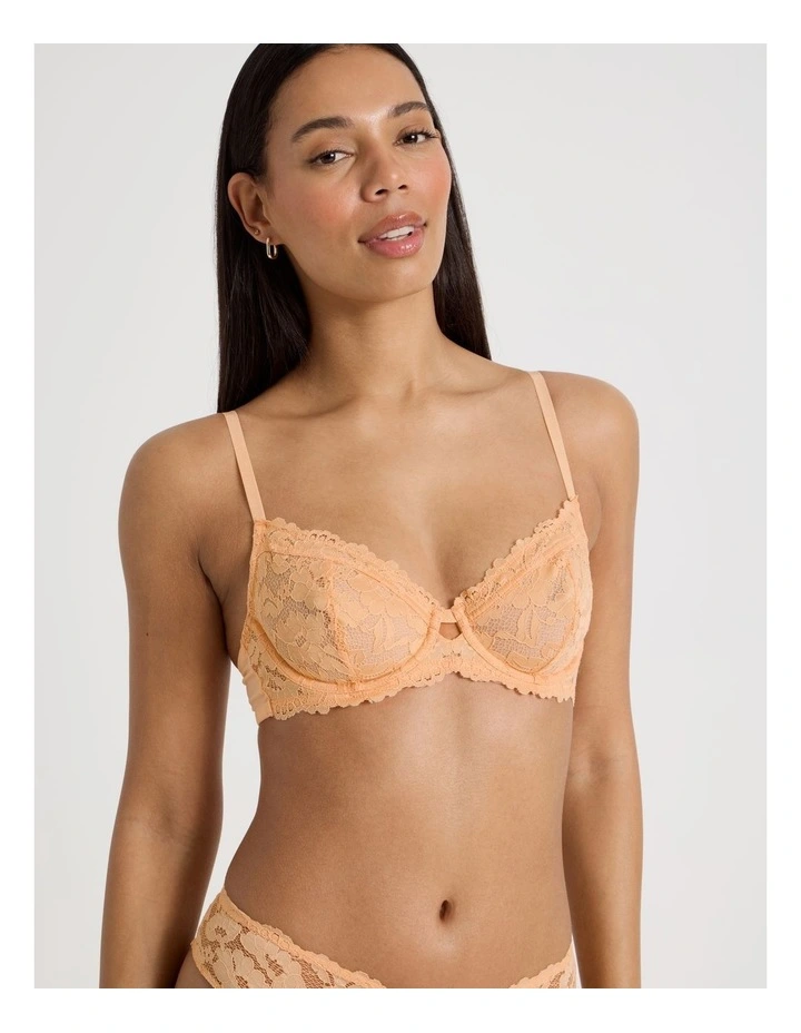 Lola Broderie Lace Underwire Bra in Apricot image 5