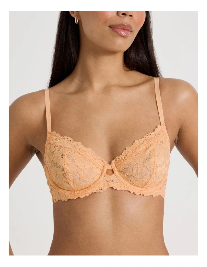 Lola Broderie Lace Underwire Bra in Apricot image 7