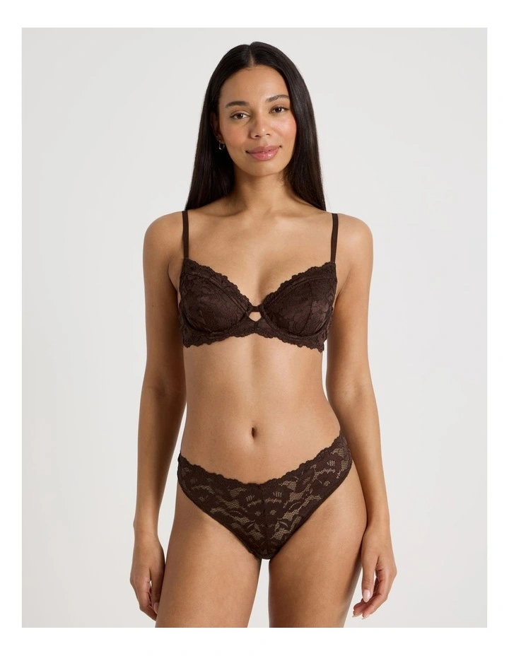 Lola Broderie Lace Underwire Bra in Chocolate image 2