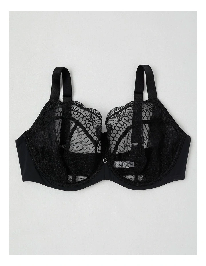 Empower D  Balconette Bra in Black image 1