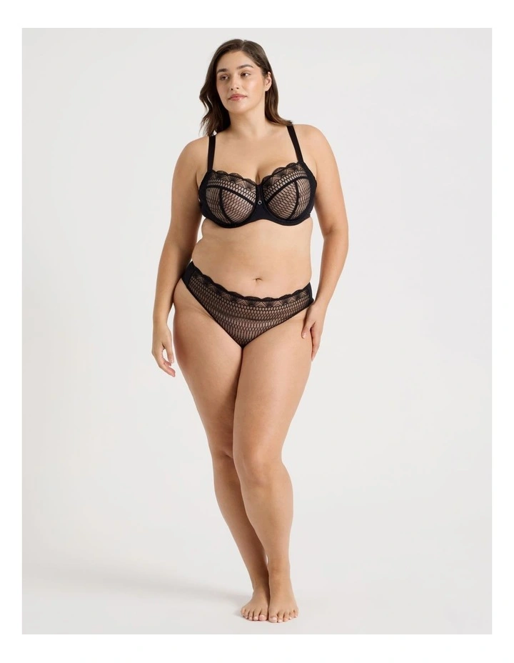 Empower D  Balconette Bra in Black image 2