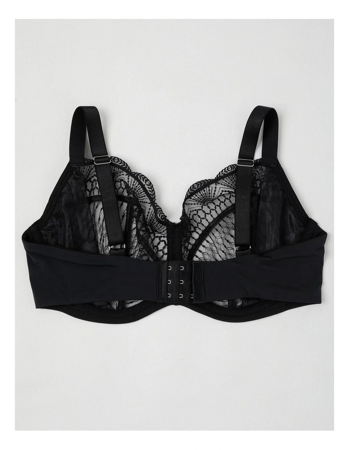 Empower D  Balconette Bra in Black image 2