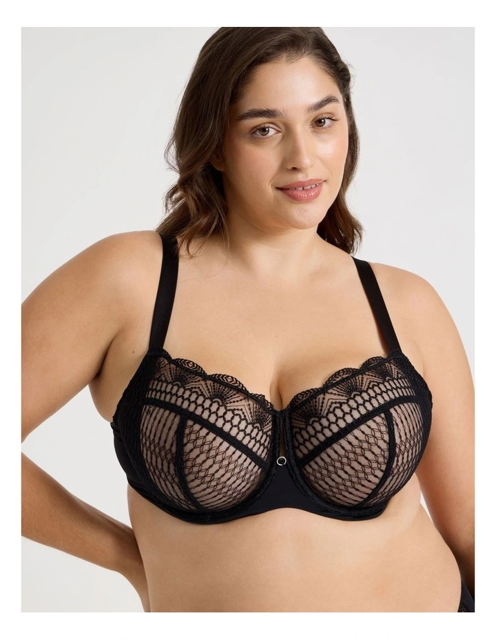 Empower D  Balconette Bra in Black image 3