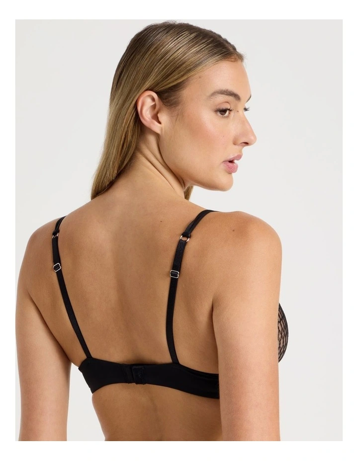 Embroidery Underwire Balconette Bra in Black image 5