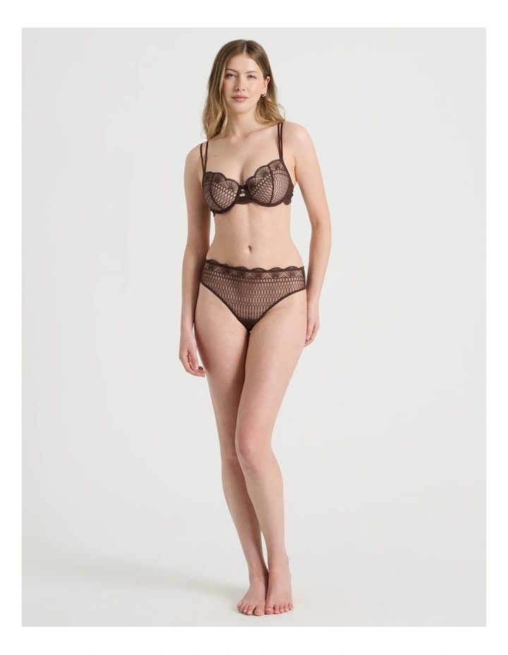 Embroidery Underwire Balconette Bra in Black image 6