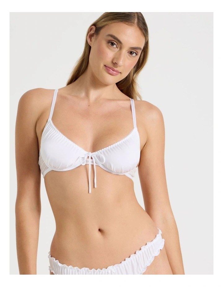 Lola Frill Underwire Bra in White image 1