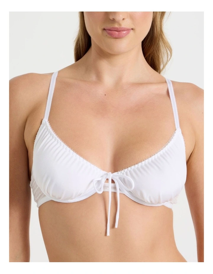 Lola Frill Underwire Bra in White image 3