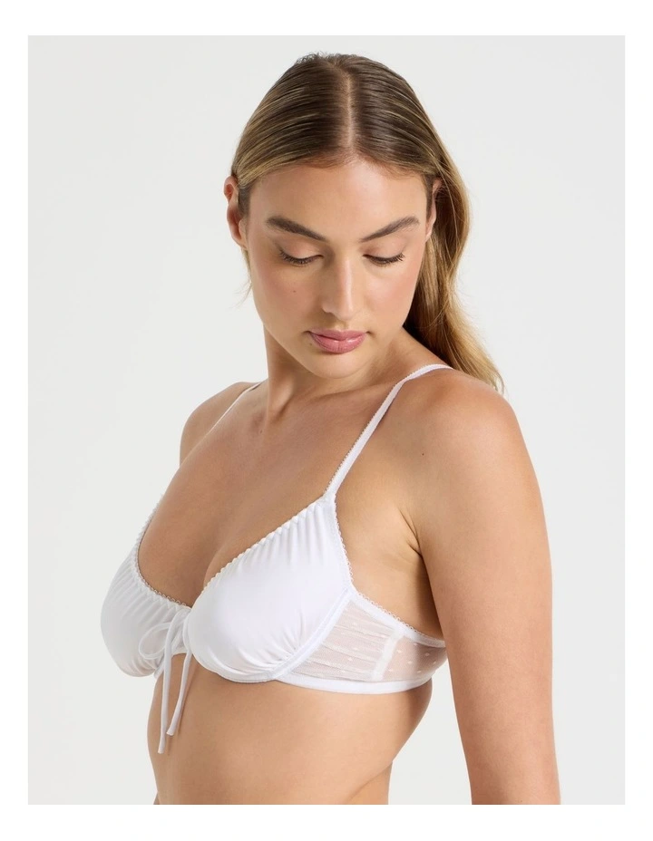 Lola Frill Underwire Bra in White image 4
