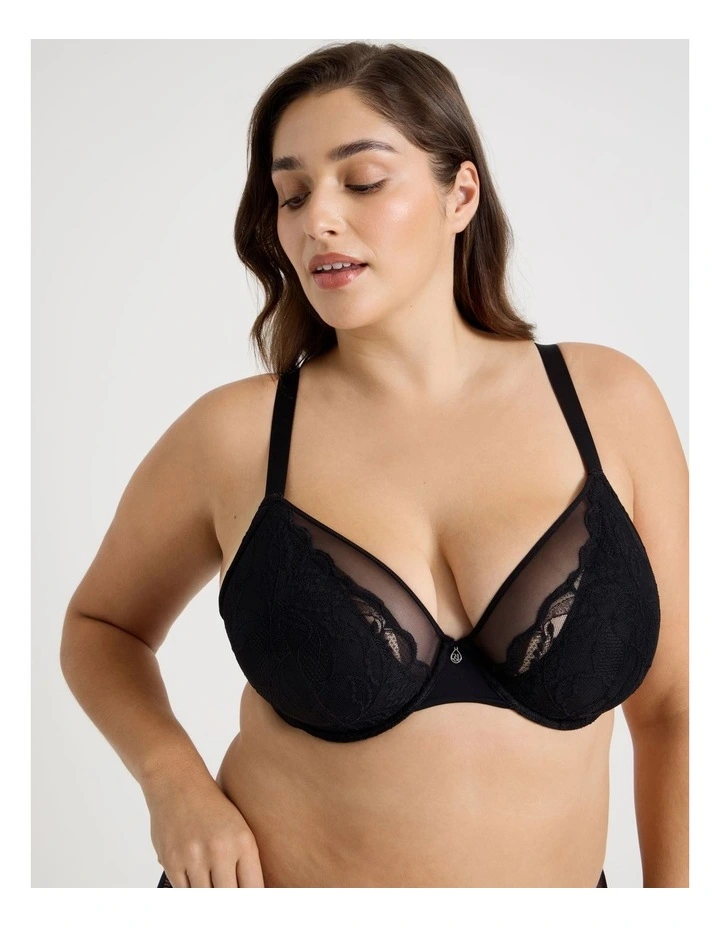 Empower D  Demi Mesh Bra in Black image 2