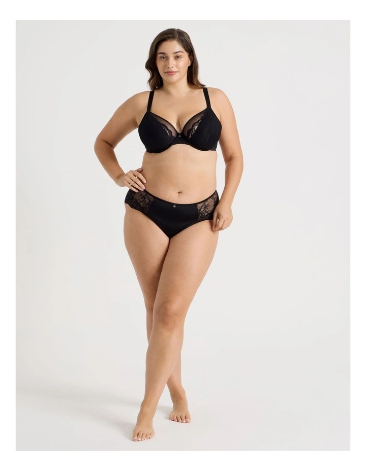 Empower D  Demi Mesh Bra in Black image 3